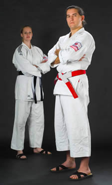 Kate and Oliver in Ju Jitsu suits